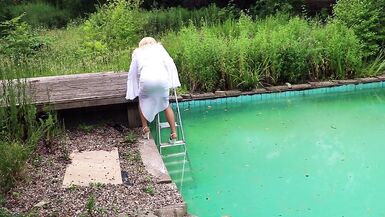 Sheer Wet Fuckable - randy shemale in wet vintage lingerie - 5 image