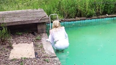 Sheer Wet Fuckable - randy shemale in wet vintage lingerie - 7 image