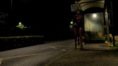 Audrey tgirl: real public hooker in a chastity cage - 3 image