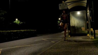 Audrey tgirl: real public hooker in a chastity cage - 4 image