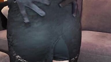 Teasing in black lingerie - 11 image