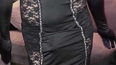 Teasing in black lingerie - 6 image