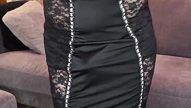 Teasing in black lingerie - 7 image