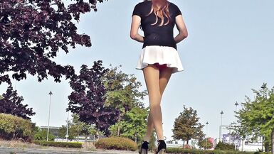 TGIRL wears very short Skirt in Public - Transgender - 15 image