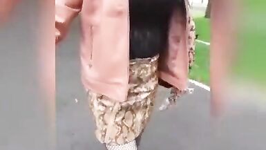 busty sissy walks around town - 7 image