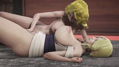 Futa delta sticks her delicate and robotic fingers inside tsunade's pussy until she cums - 2 image