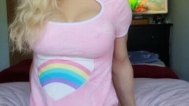 I am your cute Sissy Girlfriend with big tits, tight pussy and a small clitty - 1 image