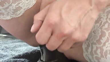 Alexa fucking ass-pussy with large Beowulf in chastity & corset - 15 image