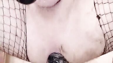 White Dirty Sissy Slut Fuck by Huge BBC Dildo penetrated while Locked in Chastity - 14 image