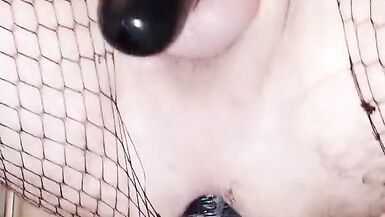 White Dirty Sissy Slut Fuck by Huge BBC Dildo penetrated while Locked in Chastity - 7 image