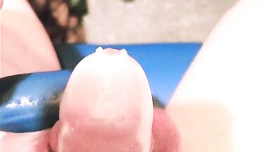 drinking all my cum in Chasity hands free cum - 4 image