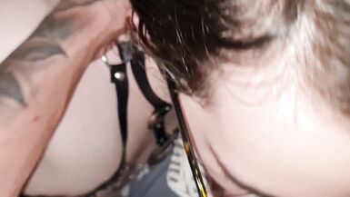 blonde servant suckling his gifted trans queen to the hilt - 14 image