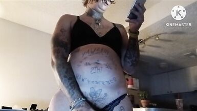 Solo Tattooed trap cums on your face