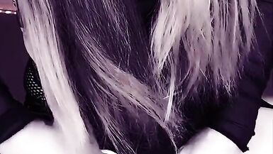 Dominant Goth Shemale Teasing Big Fat Cock - 10 image