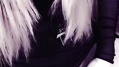 Dominant Goth Shemale Teasing Big Fat Cock - 14 image