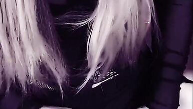 Dominant Goth Shemale Teasing Big Fat Cock - 8 image