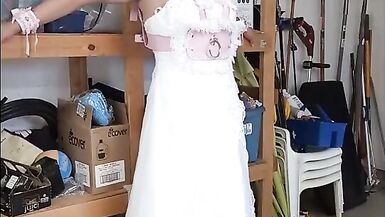 Sissy Pony Bride rides her dildo stand - 12 image
