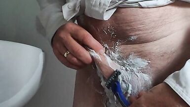 Shaving my small cock and balls so smooth!! - 6 image