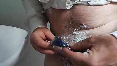 Shaving my small cock and balls so smooth!! - 7 image