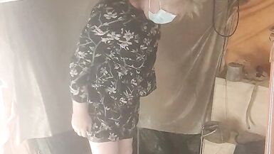 Hanging out in a summer dress and tight rubber skirt - 6 image