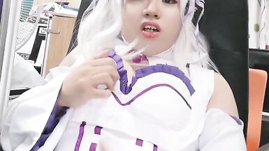 handjobs by asian cosplay Emilia crossdresser 016 - 10 image