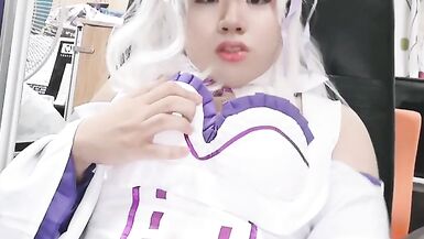 handjobs by asian cosplay Emilia crossdresser 016 - 13 image