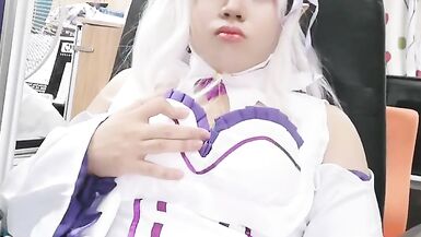 handjobs by asian cosplay Emilia crossdresser 016 - 2 image