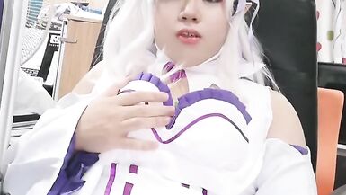 handjobs by asian cosplay Emilia crossdresser 016 - 3 image