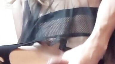 Sissy Aisha jumps on a dildo and jerks off cock with cum - 14 image