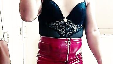 FetishEmmanuella 11 - Red Vinyl Skirt - Cyprus - 6 image