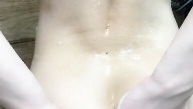 Beautiful femboy showers in heels and cums on his sexy feet - 10 image