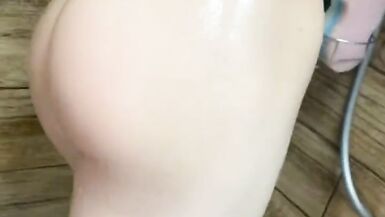 Beautiful femboy showers in heels and cums on his sexy feet