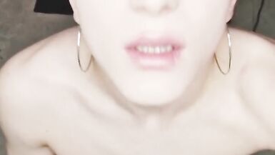 Femboy in jeans shorts and dirty feet fucks transparent fleshlight