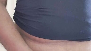 Shooting milky load in black panties - 12 image