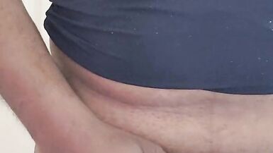 Shooting milky load in black panties - 14 image