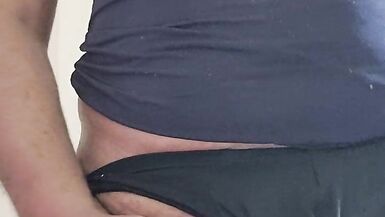 Shooting milky load in black panties - 8 image