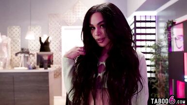 Two shemales Eva Maxim and Erica Cherry tag team hot Asian teen girl Kimmy Kimm - 5 image