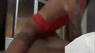 curious guy gives it a try, gets roughly fucked by a shemale - 12 image