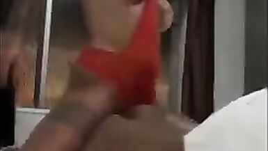 curious guy gives it a try, gets roughly fucked by a shemale - 13 image