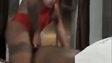 curious guy gives it a try, gets roughly fucked by a shemale - 15 image