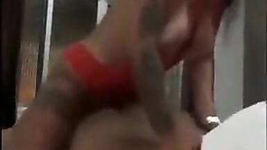 curious guy gives it a try, gets roughly fucked by a shemale - 7 image