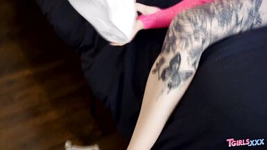 TGIRLS XXX: Erin Alexiss Stuffs Herself! - 11 image