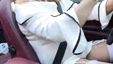 Amateur crossdresser Kellycd2022 sexy milf enjoying an afternoon drive in stockings and heels masturbating and cumshot - 7 image