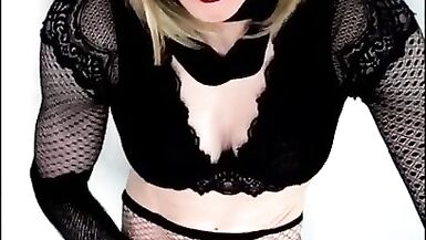 Fishnet stockings cum shot featuring Alexandra Braces in Converse sneakers - 3 image