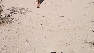 beautiful Trans in a skirt strips naked in public with very hot heels and beautiful legs delicious erect penis - 11 image