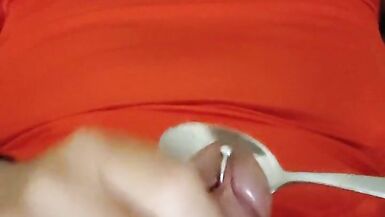 Sissy cuckold AlexSandra eats cum. Second portion. - 14 image