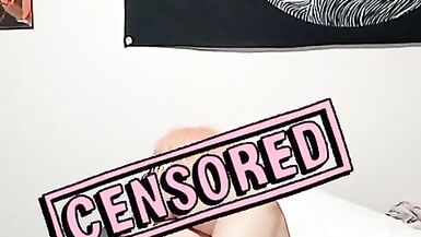 Sissy school girl fucking self with dildo - 2 image