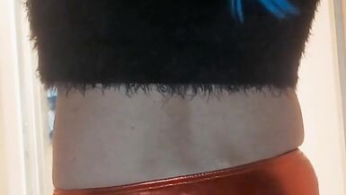 Some teasing in my little red mini and black and white socks - 2 image