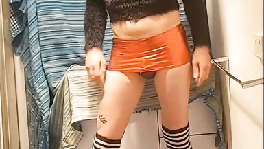 Some teasing in my little red mini and black and white socks - 6 image