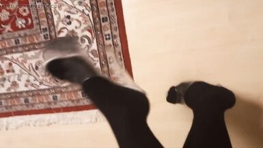 crossdresser in tights and stripper high heels - 14 image